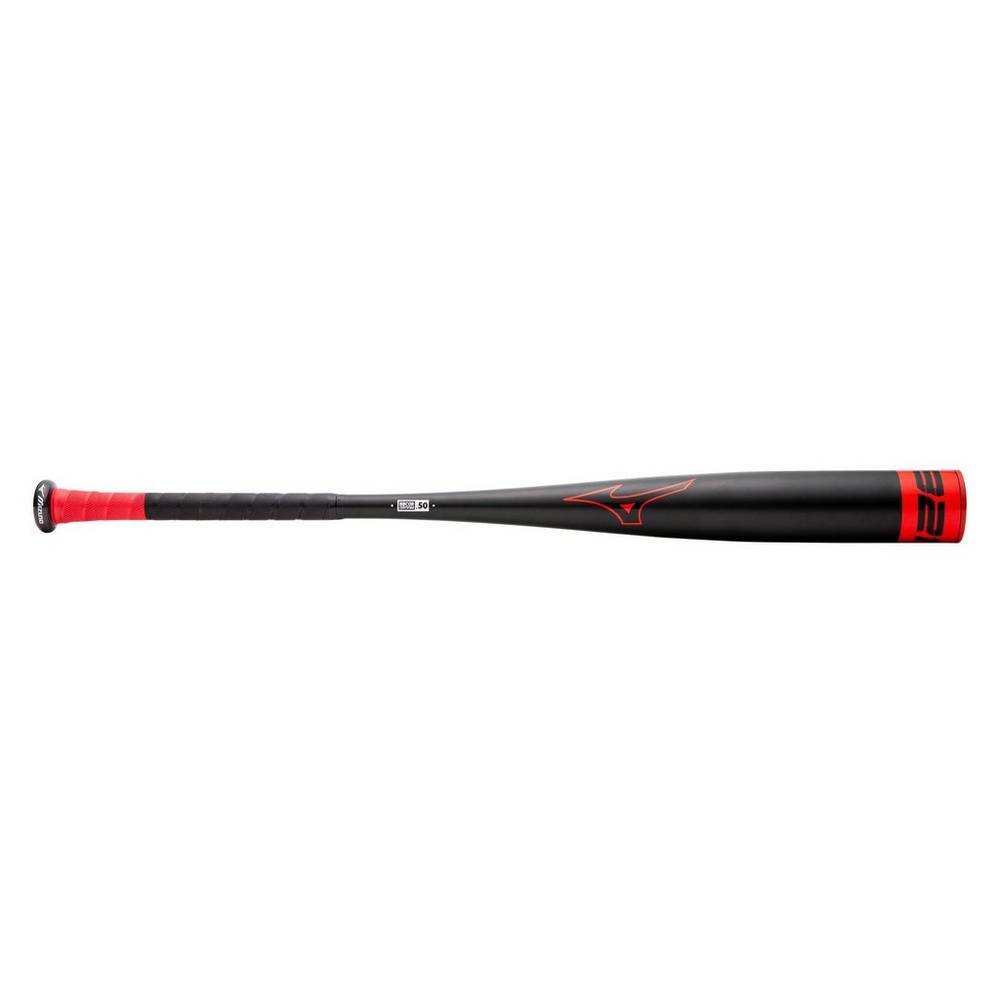 Mizuno Men's B21-HOT METAL - BBCOR Baseball Bat (-3) Black/Red (340561-ZHD)